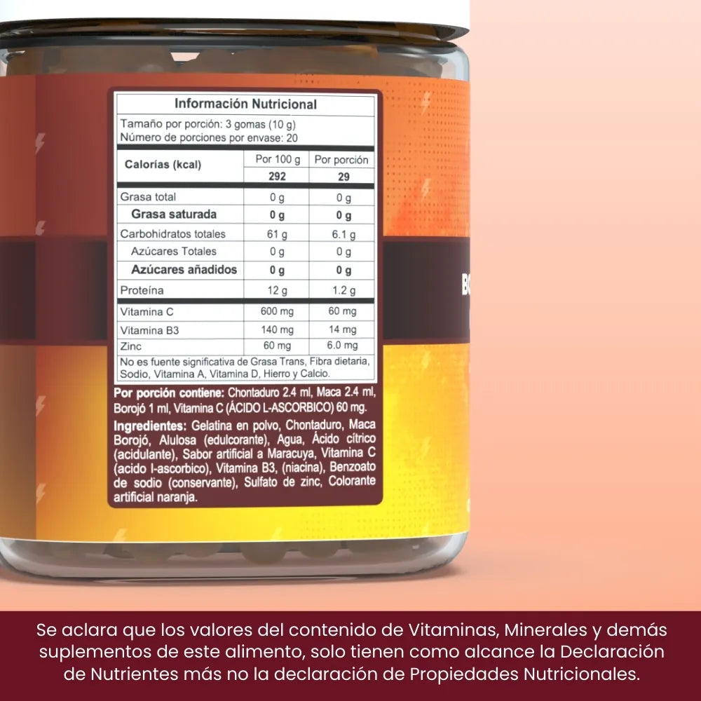 Borojó, chontaduro y maca en gomitas ⚡️