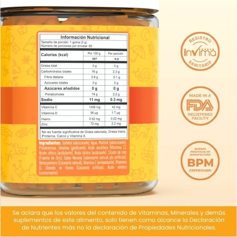 Vitamina C + zinc para niños, en gomitas 💪🏻 - SUB